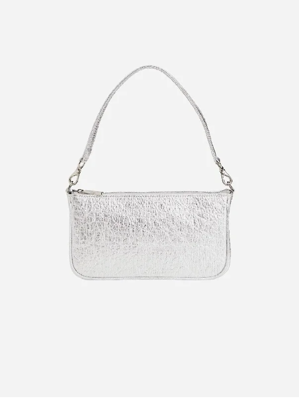 Gaia Piñatex® Vegan Shoulder Bag | Silver