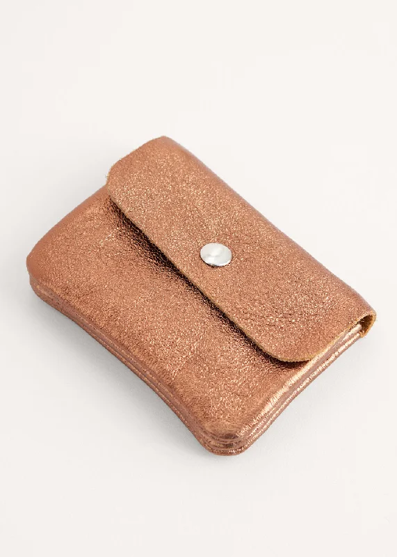 TEAGAN METALLIC COIN PURSE - BRONZE